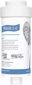AGUALEVE Duschfilter gegen Kalk - für spürbar weichere Haut & glänzendes Haar - weiß