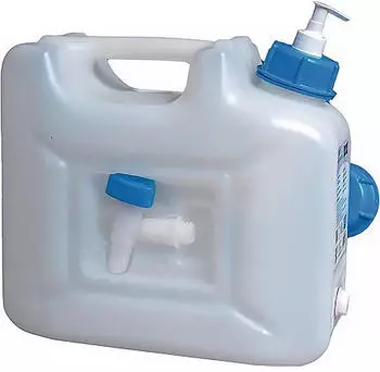 H&uuml;nersdorff Wasserkanister 12l HDPE mit Ablasshahn + Pumpspender (816510)