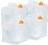 Relaxdays Faltkanister mit Hahn BPA-frei lebensmittelecht 4er Set, 10L transparent/orange