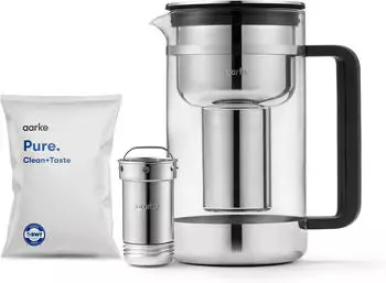 Aarke Purifier Gro&szlig; Wasserfilterkaraffe 2.8L Pure Filter Nachf&uuml;llbeutel