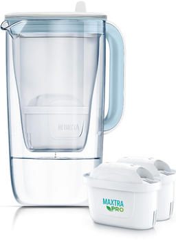 BRITA Filterkanne Model One 2500 ml Glas hellblau + 2 Maxtra Pro