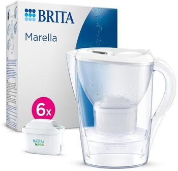 BRITA Marella 2,4 l wei&szlig; inkl 6X MAXTRA PRO All-in-1 Kartusche