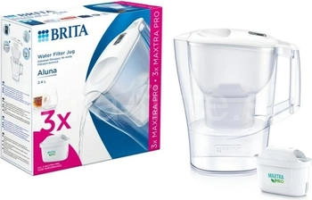 BRITA Aluna Cool 2,4 l Weiß 1052801 – Komfortables Design für müheloses Filtern