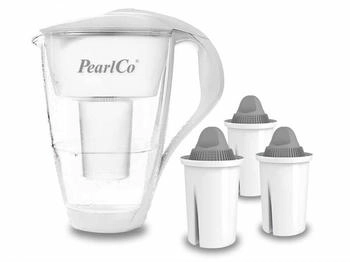 PearlCo Glas-Wasserfilter weiß inkl. 3 Protect+ Filterkartuschen - 110-019 PearlCo Glas-Wasserfilter weiß inkl. 3 Protect+ Filterkartuschen - 110-019