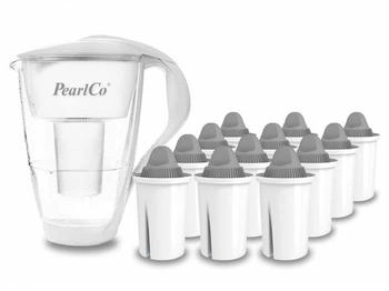 PearlCo Glas-Wasserfilter weiß inkl. 12 Protect+ Filterkartuschen - 112-020 PearlCo Glas-Wasserfilter weiß inkl. 12 Protect+ Filterkartuschen - 112-020