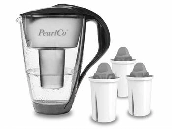 PearlCo Glas-Wasserfilter anthrazit inkl. 3 Protect+ Filterkartuschen - 110-016 PearlCo Glas-Wasserfilter anthrazit inkl. 3 Protect+ Filterkartuschen - 110-016