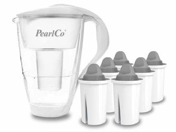 PearlCo Glas-Wasserfilter weiß inkl. 6 Protect+ Filterkartuschen - 111-018 PearlCo Glas-Wasserfilter weiß inkl. 6 Protect+ Filterkartuschen - 111-018