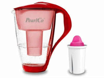 PearlCo Glas-Wasserfilter rot inkl. 1 AquaMag Filterkartusche - 109-008 PearlCo Glas-Wasserfilter rot inkl. 1 AquaMag Filterkartusche - 109-008