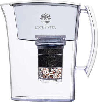 Lotus Wasserfilter Kanne 1,6L - Weiß Matt - Natura Plus