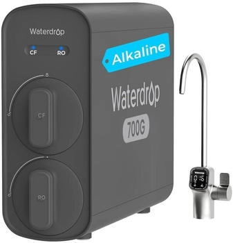Waterdrop G5P700A Alkalischer Mineral-pH+ Umkehrosmose-Wasserfilter, 700G, 8-Stufige RO-Wasserfiltersystem, 2:1 Pure to Drain