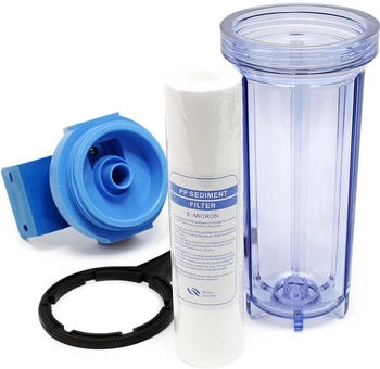 NATUREWATER NW-BR10F 1 Stufen Wasserfilter, 5 µ, 26,16 mm (3/4") Filtereinsatz, PP Kartusche Filter, Filterschlüssel, Sedimentfilter