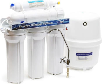 NATUREWATER NW-RO50-NP35 Umkehrosmoseanlage 190 L/Tag, 5-stufiges Trinkwasser Filtrationssystem, Osmose System inkl. Beh&auml;lter
