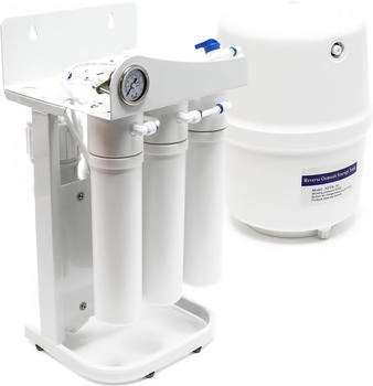 NATUREWATER NW-RO50-G1 5 Stufen Umkehrosmose 180 L/Tag mit Rahmen und Druckanzeige, RO Omsoseanlage für sauberes Trinkwasser