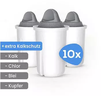 PearlCo Protect+ classic Pack 30 Filterkartuschen für sehr hartes Wasser passend zu Brita Classic
