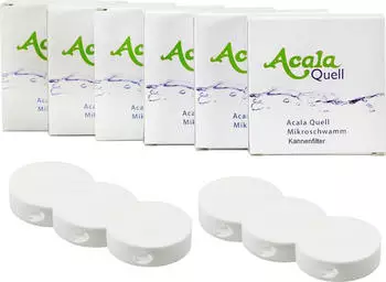 AcalaQuell 6er Set Mikroschwamm für Kannen Wasserfilter Swing, Sunny, Wassetto, One