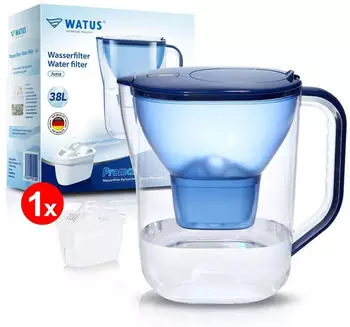 Watus Wasserfilter Filterkanne 3.8L blau