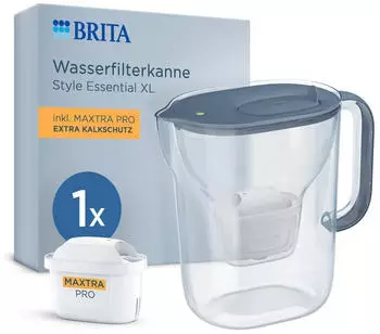 BRITA Filterkanne Style Essential XL steinblau 3,6L inkl. 1 MAXTRA PRO Wasserfilter
