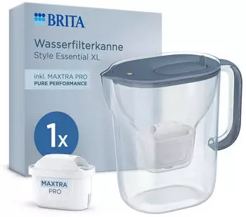 BRITA Filterkanne Style Essential XL steinblau 3,6L inkl. 1 MAXTRA PRO Pure Wasserfilter
