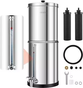 VEVOR Schwerkraft-wasserfilter Wasserfiltersystem 5,68 l Edelstahl