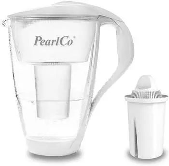 PearlCo Glas-Wasserfilter classic inkl. 1 Filterkartusche weiß