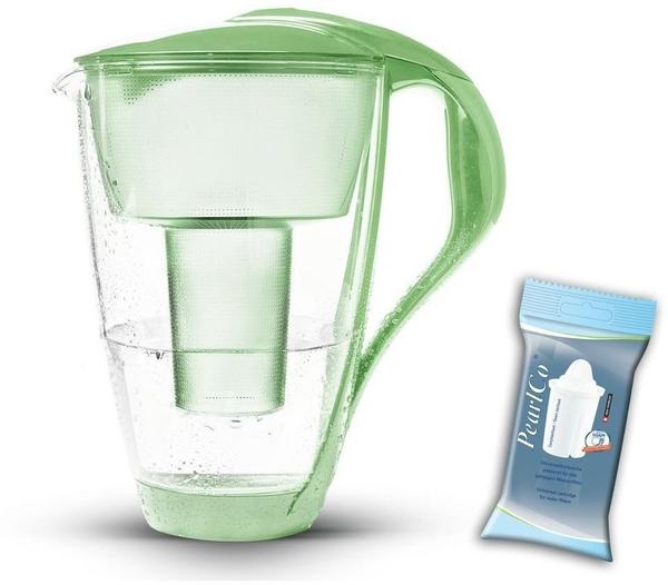 PearlCo Glas-Wasserfilter Classic grün + 1 Kartusche