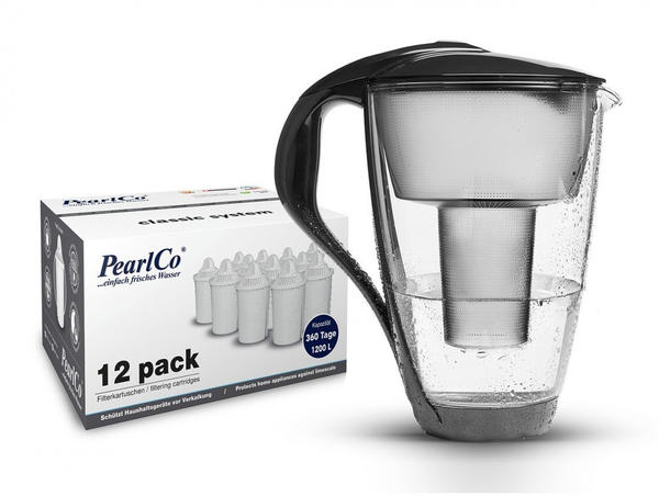 PearlCo Glas-Wasserfilter classic inkl. 12 Filterkartuschen schwarz Test -  ❤️ Testbericht.de Mai 2022
