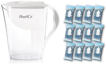PearlCo Fashion Wasserfilter inkl 12 Classic Filterkartuschen Jahres-Paket weiß
