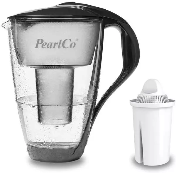 PearlCo Glas-Wasserfilter classic inkl. 1 Filterkartusche anthrazit