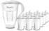 PearlCo Glas-Wasserfilter classic inkl. 12 Filterkartuschen weiß