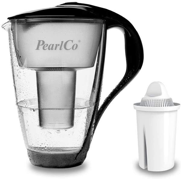 PearlCo Glas-Wasserfilter classic inkl. 1 Filterkartusche schwarz