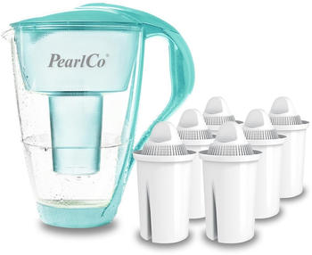 PearlCo Glas-Wasserfilter classic inkl. 6 Filterkartuschen mint