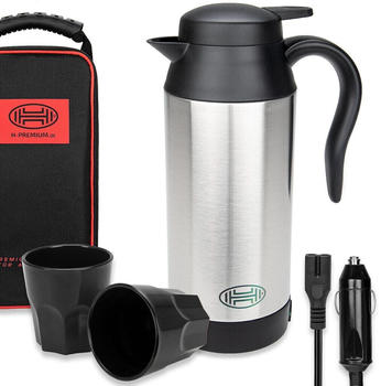 Heyner Wasserkocher Reisewasserkocher elektrisch Zigarettenanz&uuml;nder + Tasche + 2 Becher 750 ml 12V
