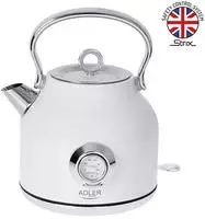 Adler AD 1346 Wasserkocher in Wei&szlig;, 1,7 Liter, 2200 Watt, aus Edelstahl mit...