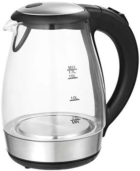 TZS First Austria Glas Wasserkocher 1,7 L, mit Kalkfilter, 2200 Watt, LED Innenbeleuchtung, kabellos, Trockenkochschutz, 360&deg; Grad Anschluss-Sockel