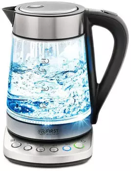 TZS First Austria Glaswasserkocher 1,7 L, mit Kalkfilter, 2200 Watt, Innenbeleuchtung, kabellos, Trockenkochschutz, 360&deg; Grad Anschluss-Sockel