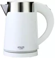Adler AD 1372 White Wasserkocher 0,6L Wei&szlig; 800 W 360&deg; Drehbarer Sockel...