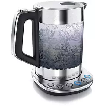 Arendo Rauchglas Glas Wasserkocher mit Temperatureinstellung 1,5 l