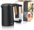 Arendo Wasserkocher mit Temperatureinstellung Edelstahl 45-100 Grad 1.5 Liter schwarz matt
