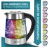 Ecosa Glas Wasserkocher Edelstahl 1,7 Liter 2200 Watt lcd-d