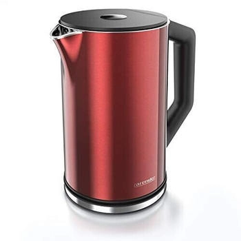 Arendo ELEGANT Edelstahl Wasserkocher 2200 watt Kaminrot