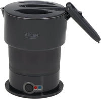 Adler AD 1377 Reise Wasserkocher 0,6 L faltbares Silikongeh&auml;use Camping grau...