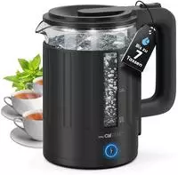 CLATRONIC Wasserkocher WK 3837, 1,7 Liter, schwarz w&auml;rmeisolierter Glasbeh&auml;lter,