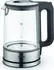 DS Produkte CUISINE EDITION Wasserkocher aus Glas | Moderner Wasserkocher mit Edelstahlelemente | 1,7 Liter | Sockel mit LED-Beleuchtung