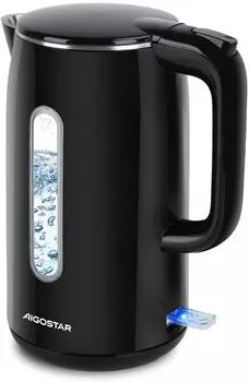 Aigostar Wasserkocher Edelstahl 1,7 Liter 2200W Schwarz