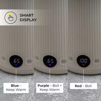 CHiATO eatPLAY Groove Elektrischer Wasserkocher 1,7 Heller Sand – Komfortable Bedienung dank durchdachter Bauweise