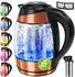 Kesser Wasserkocher 1,8L Edelstahl/Glas 2200W Warmhaltefunktion (25757_mfn)
