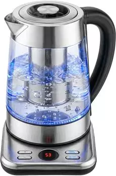 HomCom Wasserkocher 2200W 1.7l Silber 21.4x26.3x21.7