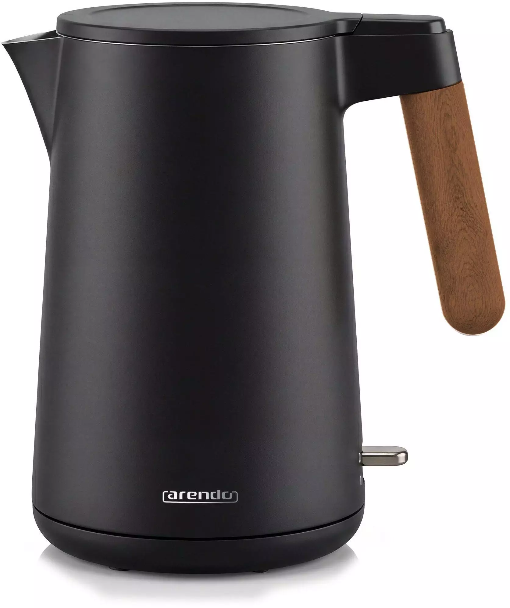 Arendo Wasserkocher Cool-Touch 360° 2200w 1,5l schwarz dunkler Holzgriff Design-Wasserkocher ab 33,95€
