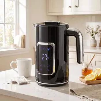 HomCom Wasserkocher 1,7L 2200W doppelwandig, schwarz (DE800-360V90BK0431)