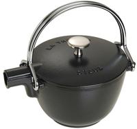 Staub 1650023 Teekanne/Wasserkessel, rund 16,5 cm, 1,15 L mit mattschwarzer Emai